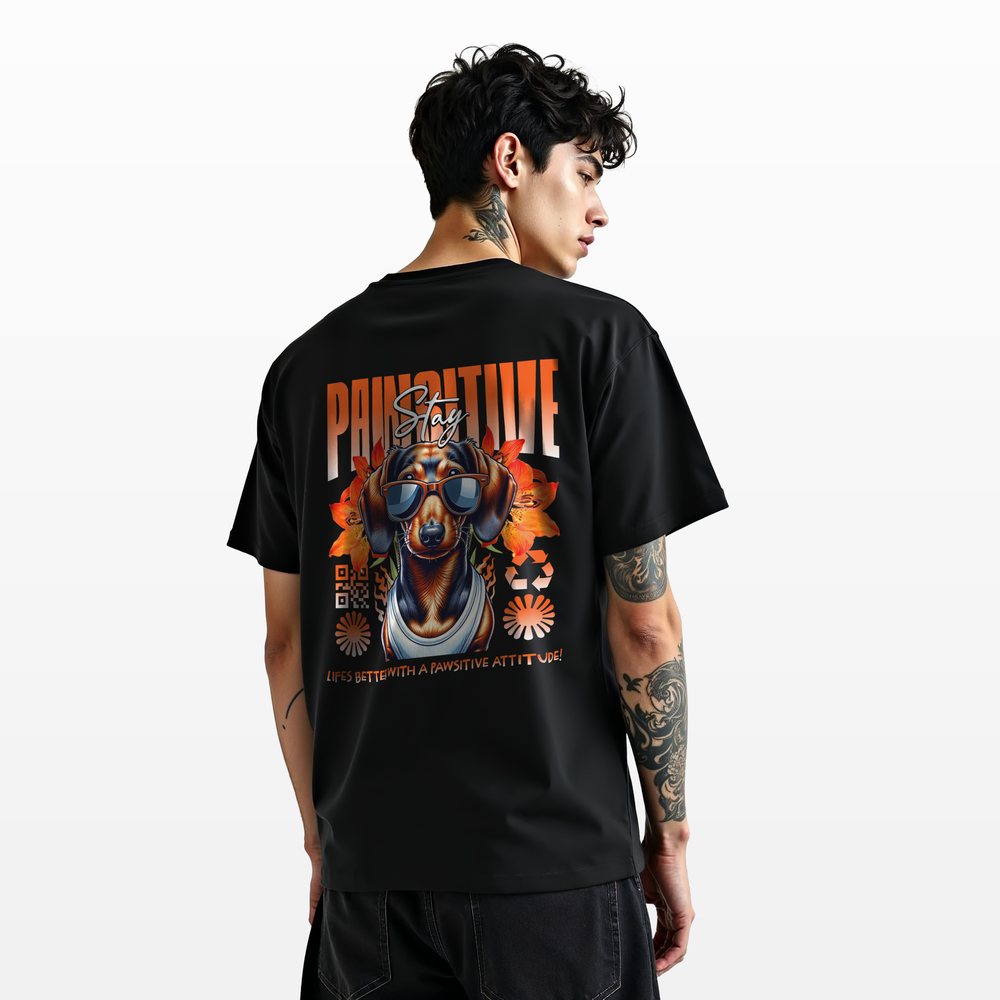 Camiseta Overszied OFF Streetwear Suedine Premium Pawsitive Stay - Imagem 5