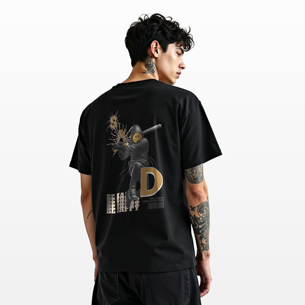 Camiseta Overszied OFF Streetwear Suedine Premium Destroy Your Sadness - Imagem 5