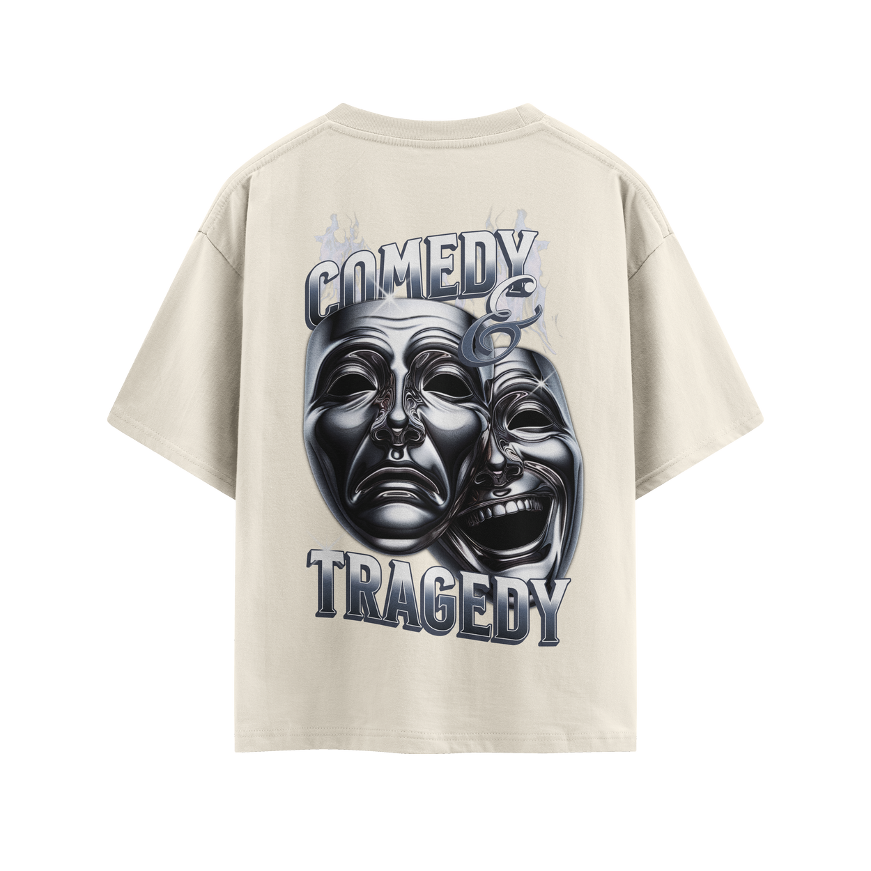 Camiseta Overszied OFF Streetwear Suedine Premium Comedy Tragedy - Imagem 2