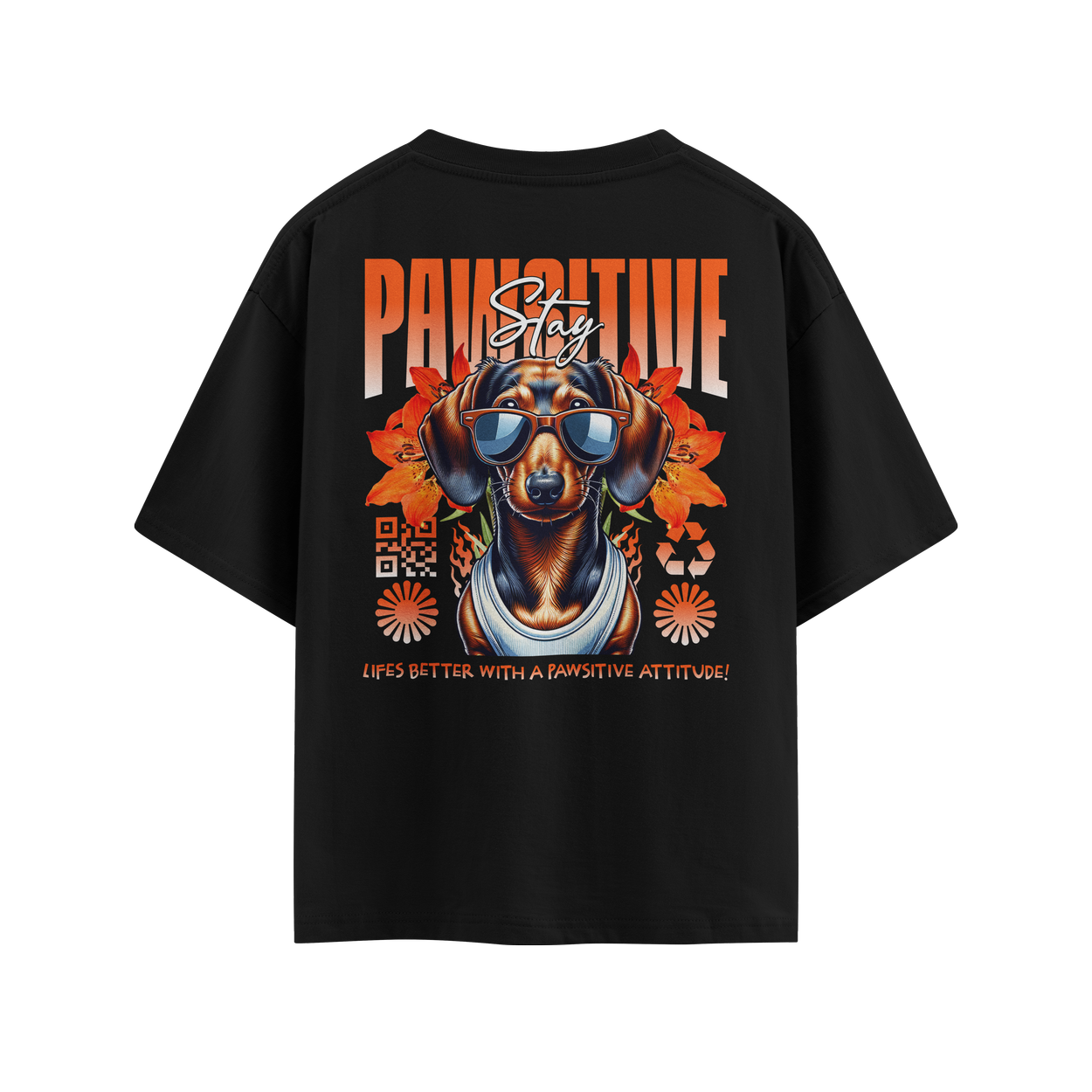 Camiseta Overszied OFF Streetwear Suedine Premium Pawsitive Stay