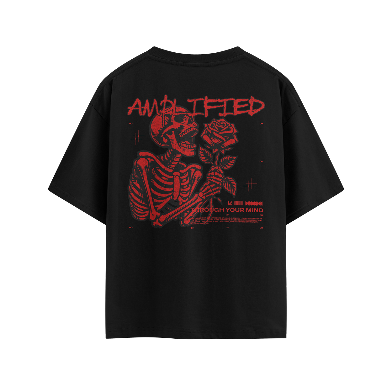 Camiseta Overszied OFF Streetwear Suedine Premium Amplified Skeleton
