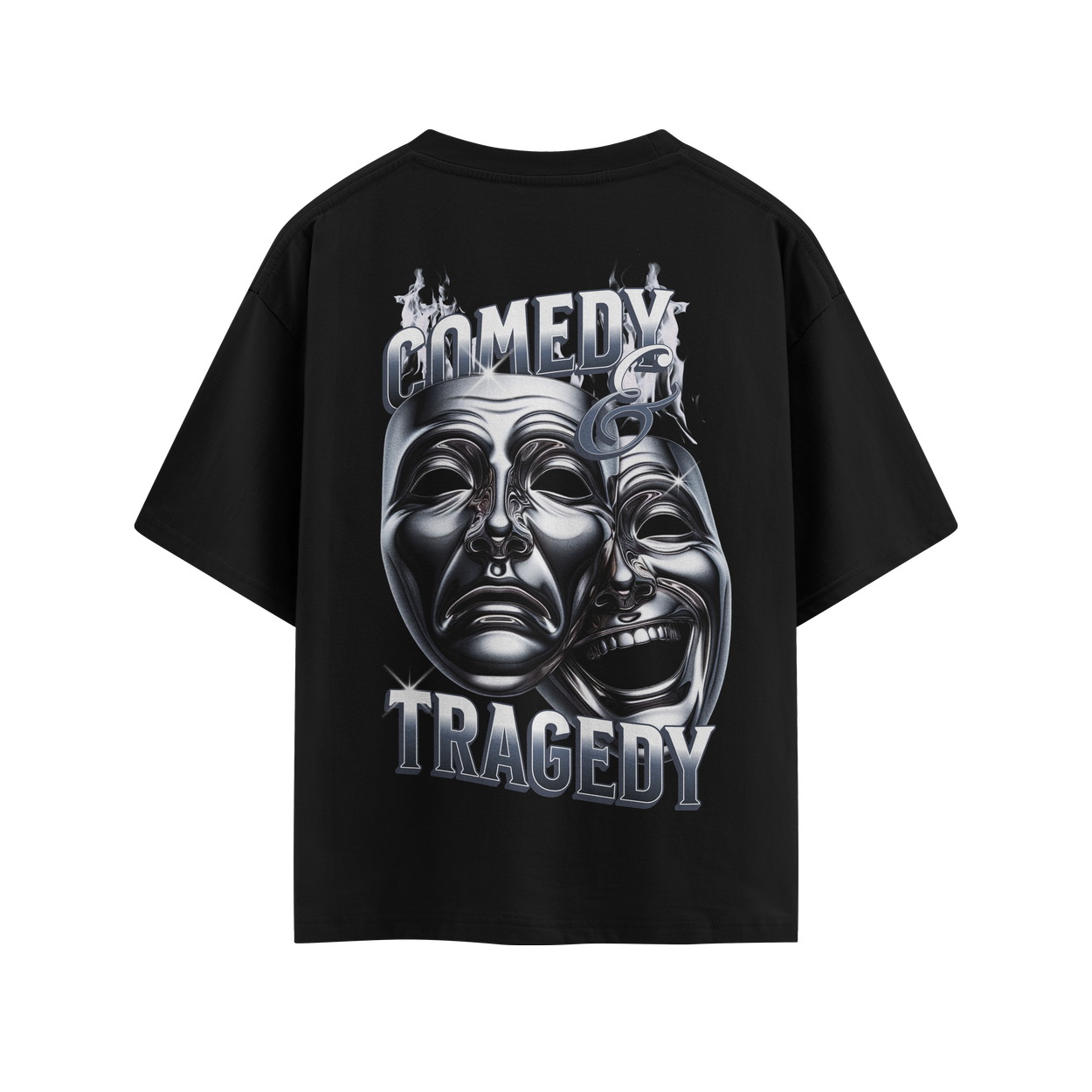 Camiseta Overszied OFF Streetwear Suedine Premium Comedy Tragedy